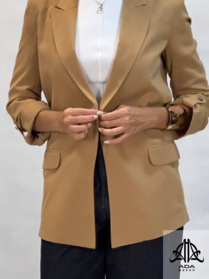 کت کرپ زنانه پاییزه زارا رنگ کرم