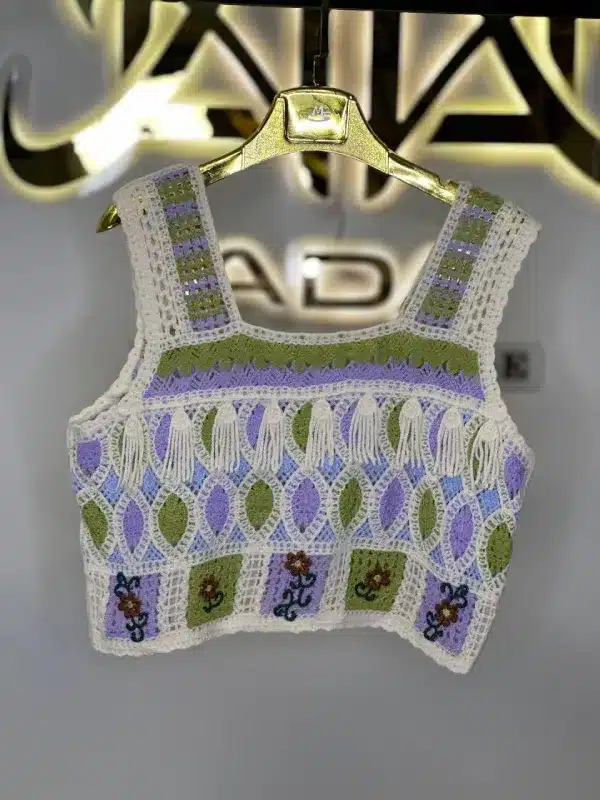 تاپ قلاب بافی ترک طرح دار