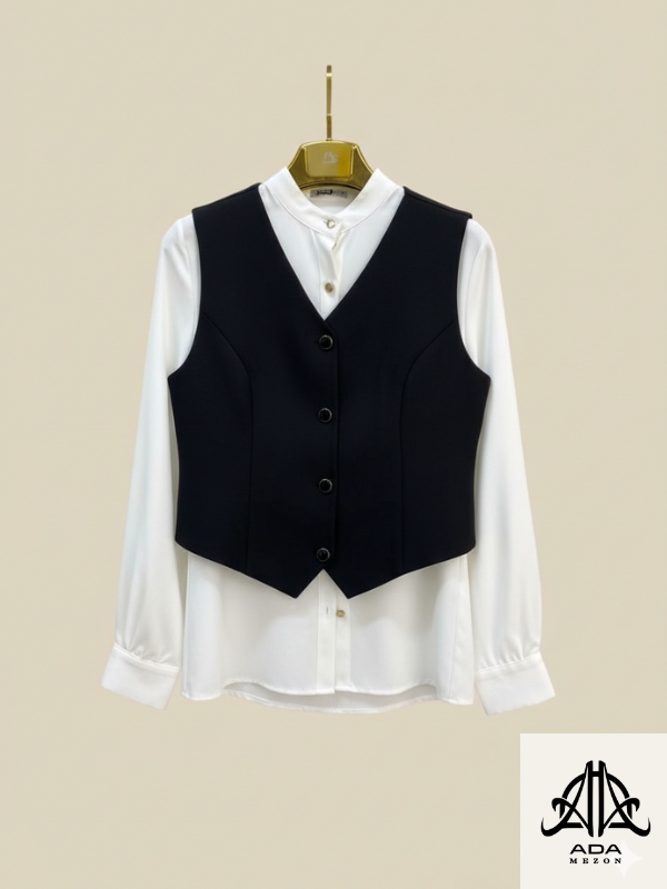 وست زنانه کرپ مازراتی مشکی وست زنانه کرپ مازراتی مشکی