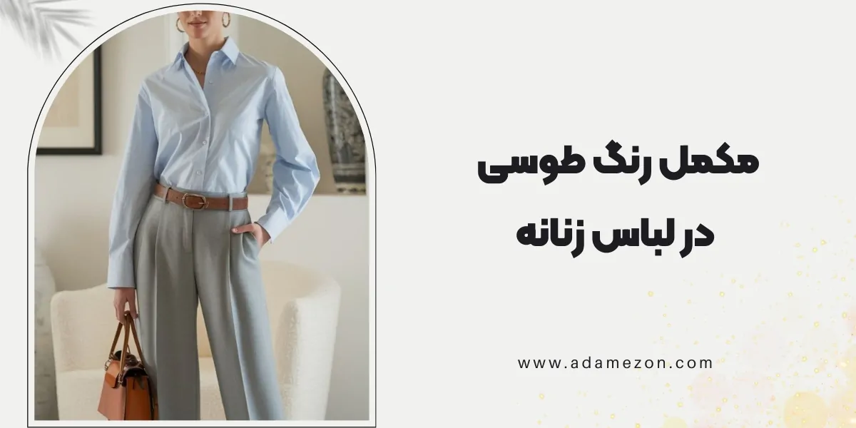 مکمل رنگ طوسی در لباس زنانه