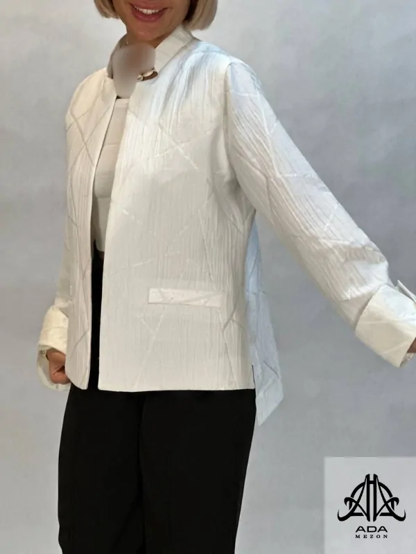 کت ژاکارد مجلسی رنگ سفید